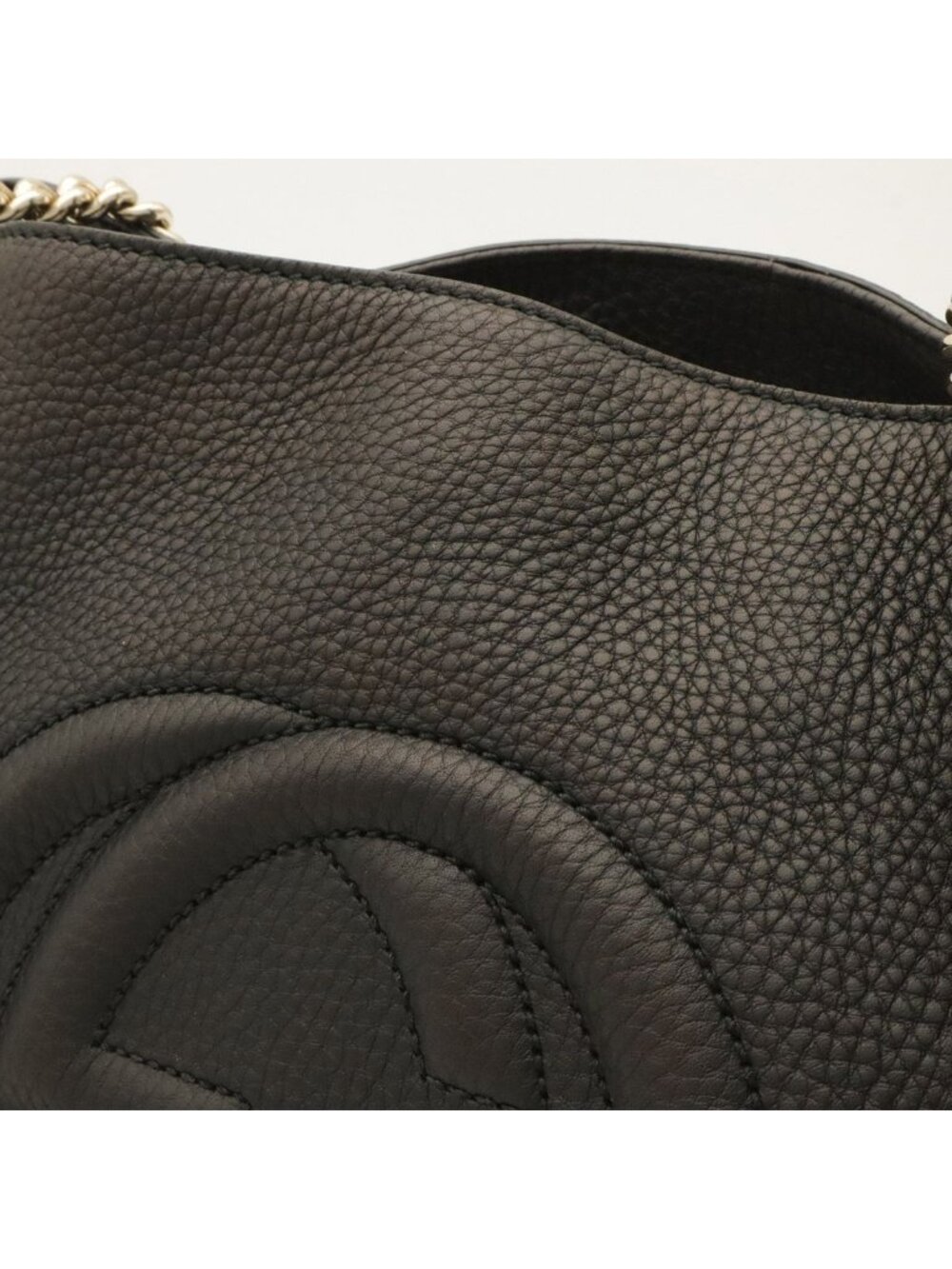 Gucci Soho Interlocking G Logo Chain Shoulder Bag Tote Tassel Charm Leather - Picture 4 of 9